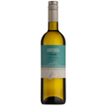 Wine bottle with a green label on a white background