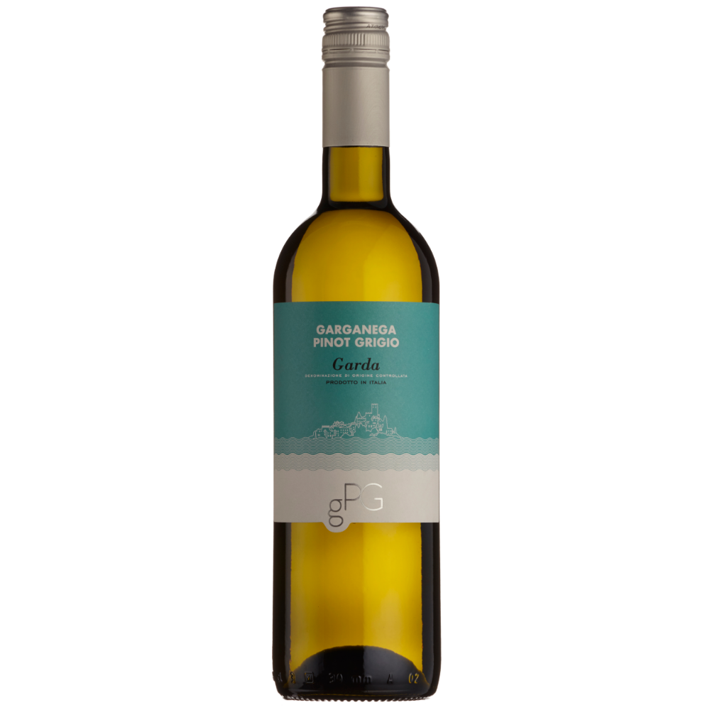 Wine bottle with a green label on a white background
