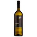 Wine bottle with a dark label on a white background